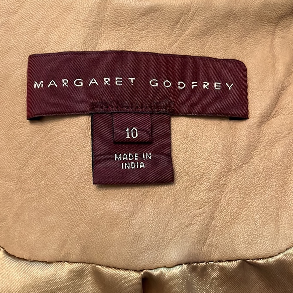 MARGARET GODFREY Crinkled Jeweled Leather Coat NWOT - Picture 5 of 12
